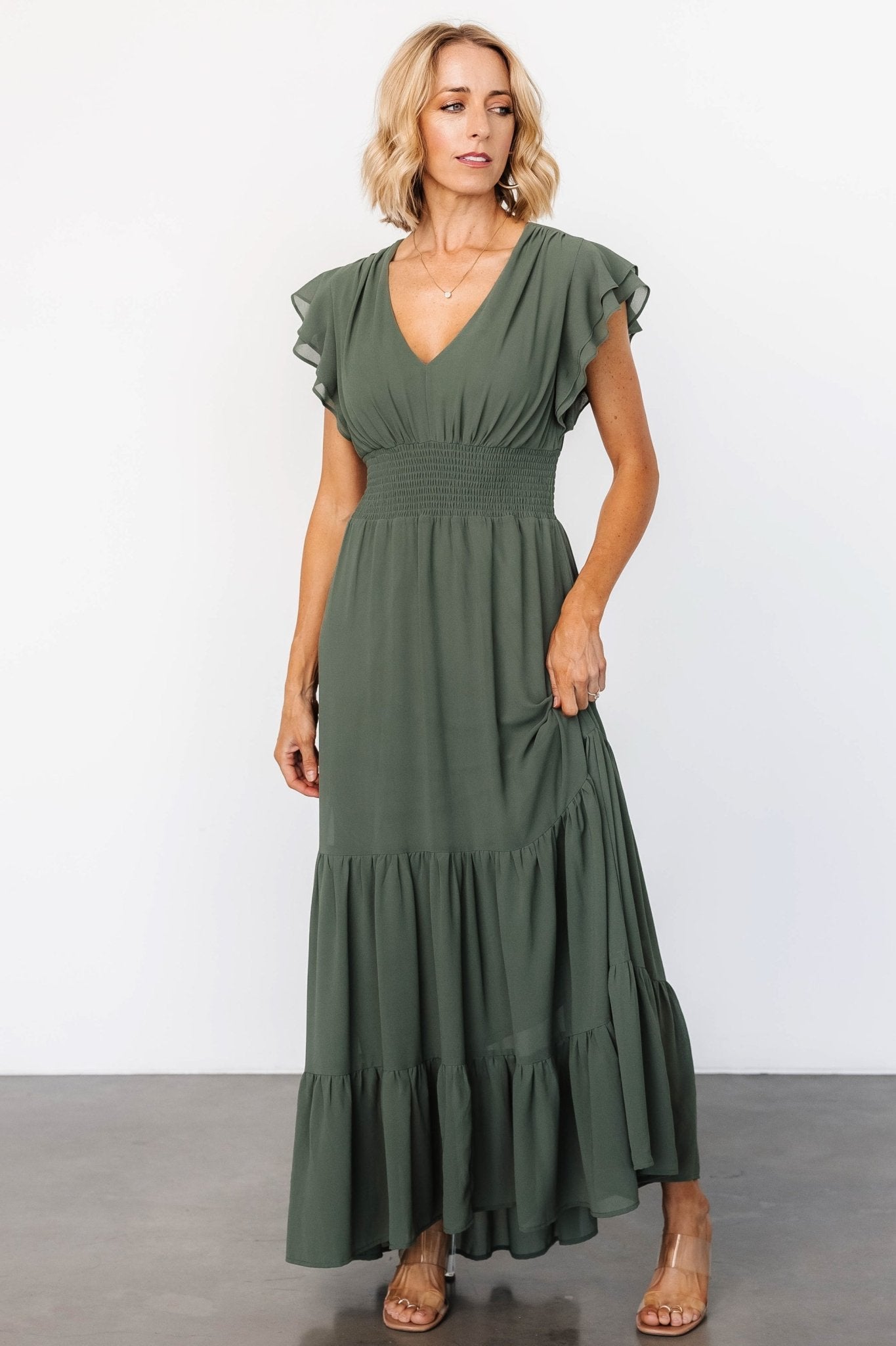 Adelina Maxi Dress | Dark Sage - Baltic Born