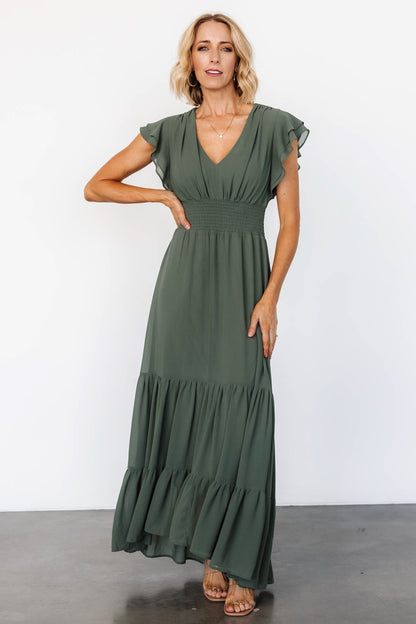 Adelina Maxi Dress | Dark Sage - Baltic Born