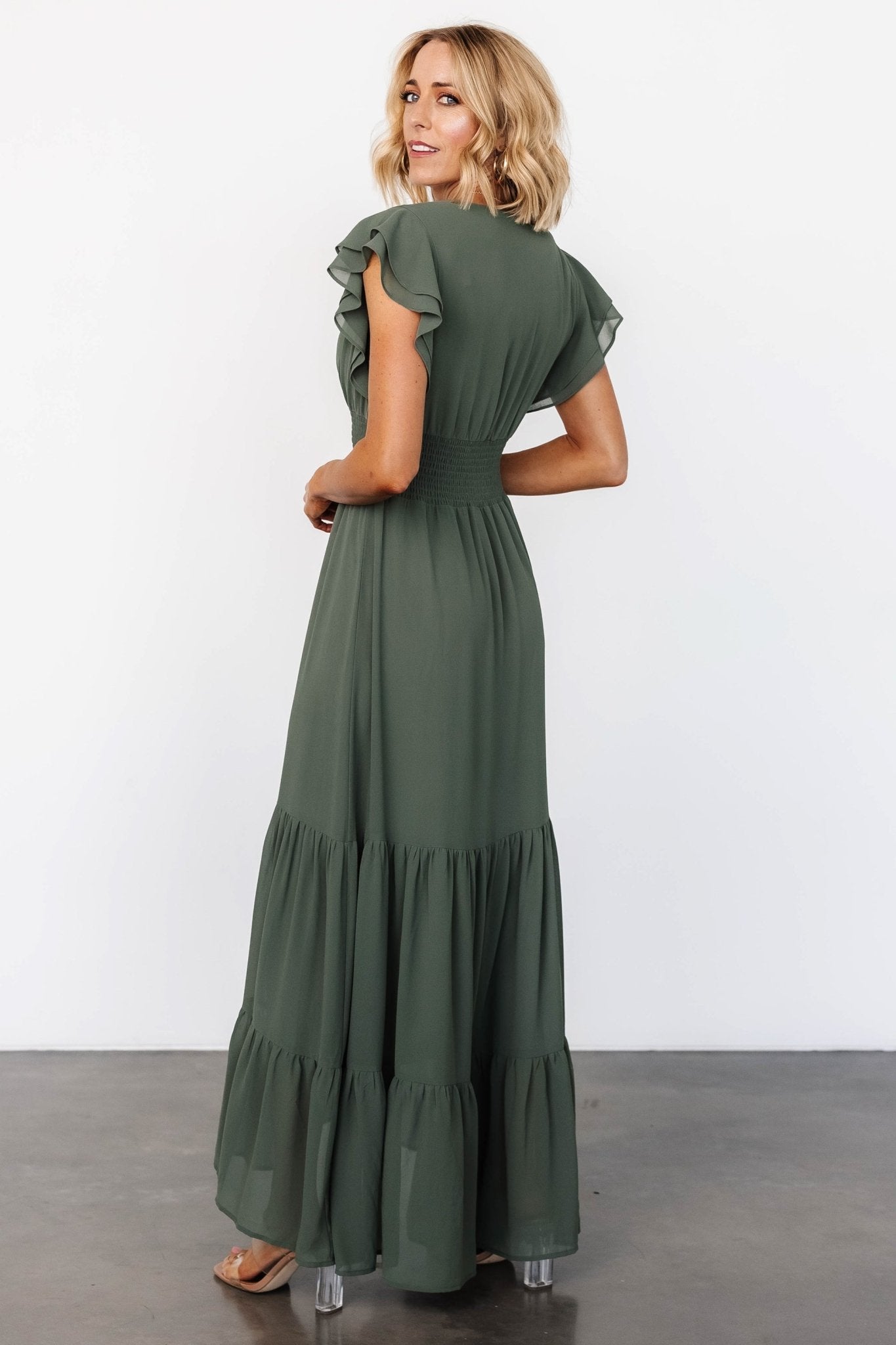 Adelina Maxi Dress | Dark Sage - Baltic Born