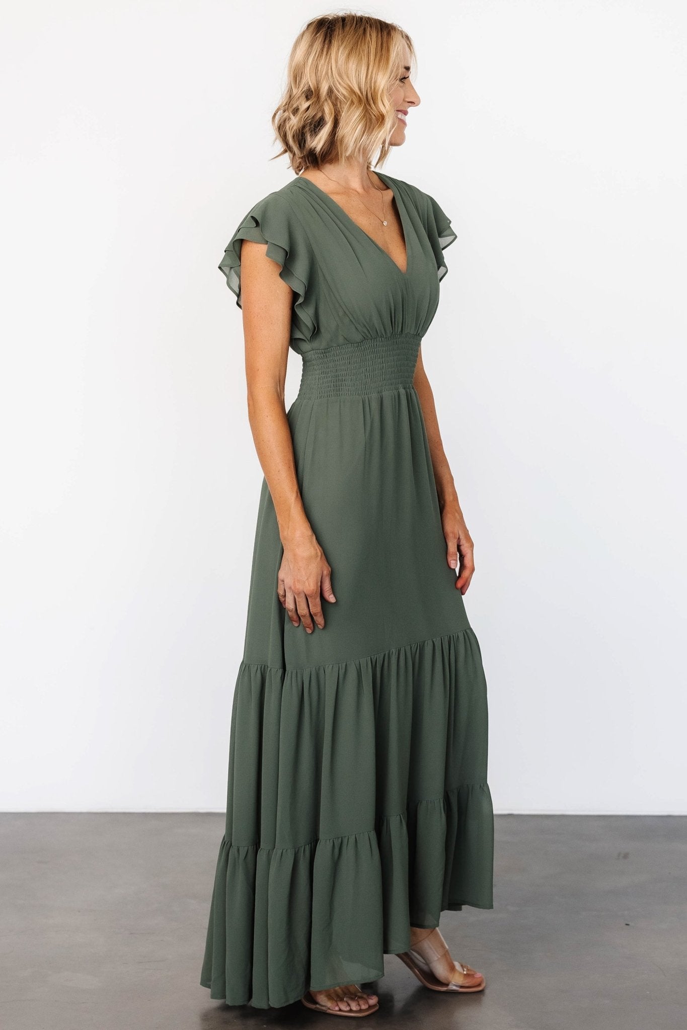 Adelina Maxi Dress | Dark Sage - Baltic Born