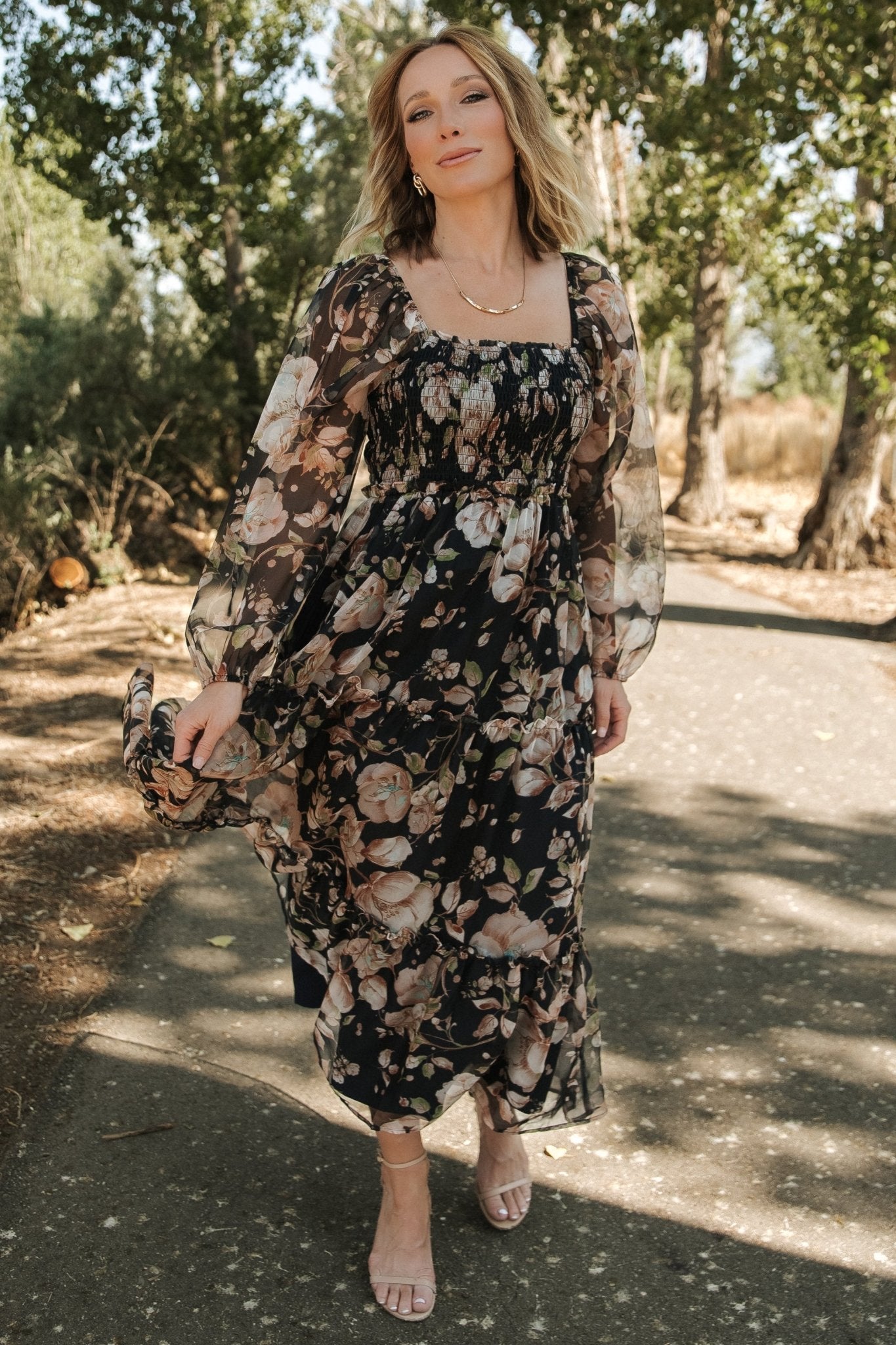 Adeline Smocked Maxi Dress | Midnight Floral - Baltic Born