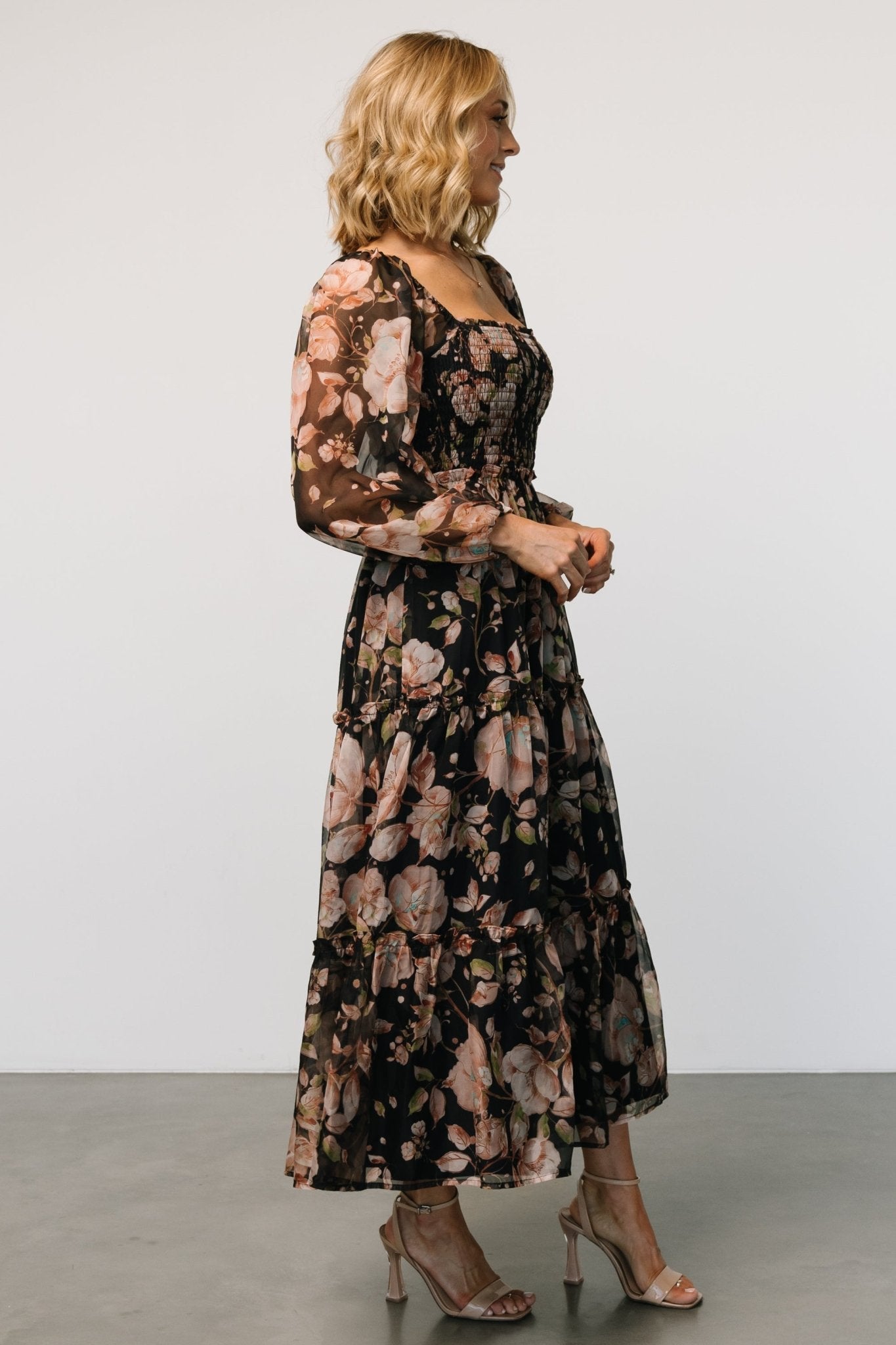 Adeline Smocked Maxi Dress | Midnight Floral - Baltic Born