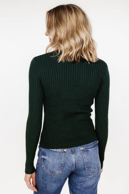 Adrian Ribbed Sweater Top | Green - Baltic Born