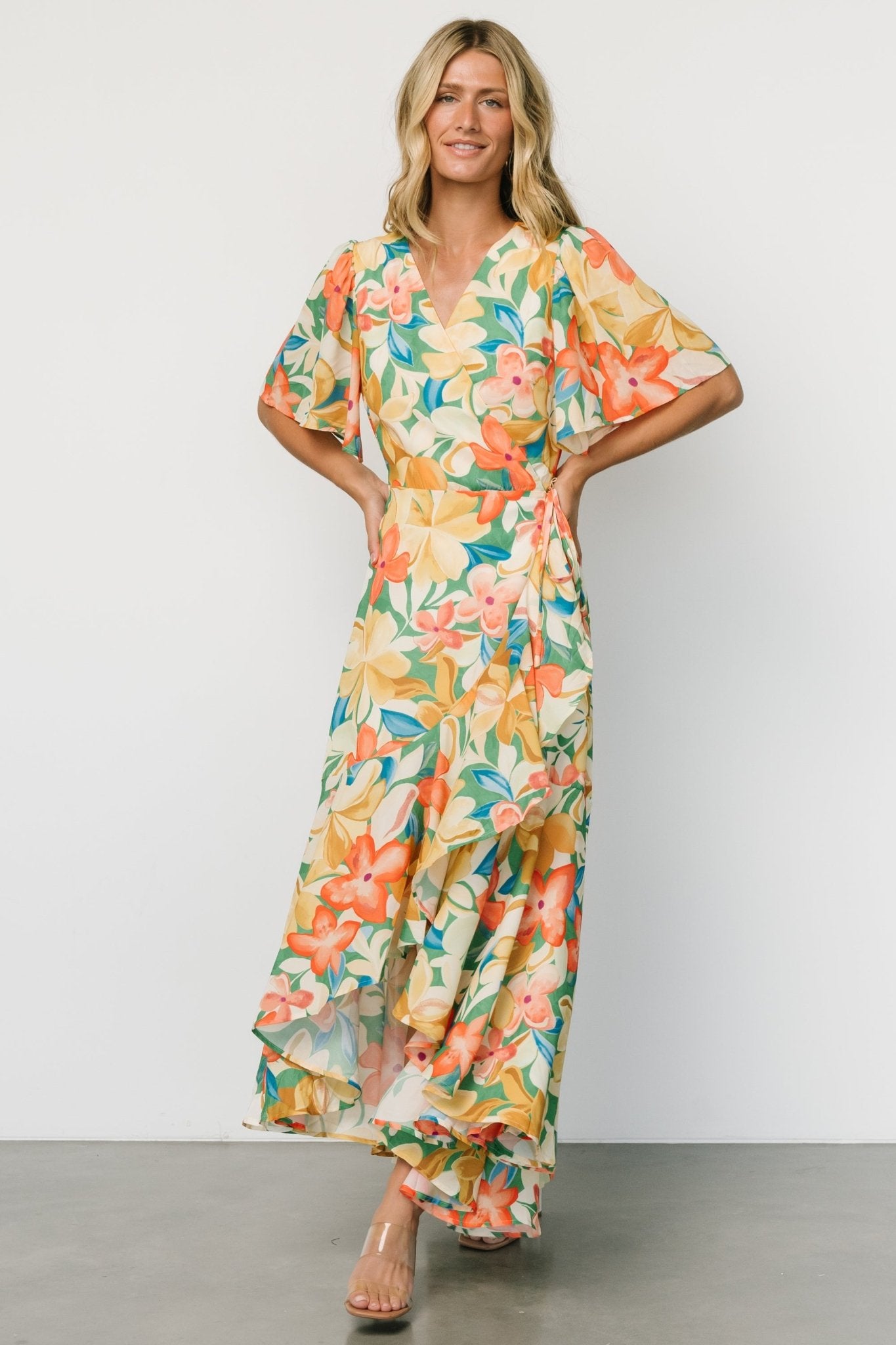 Adrianna Wrap Maxi Dress | Multi Floral - Baltic Born