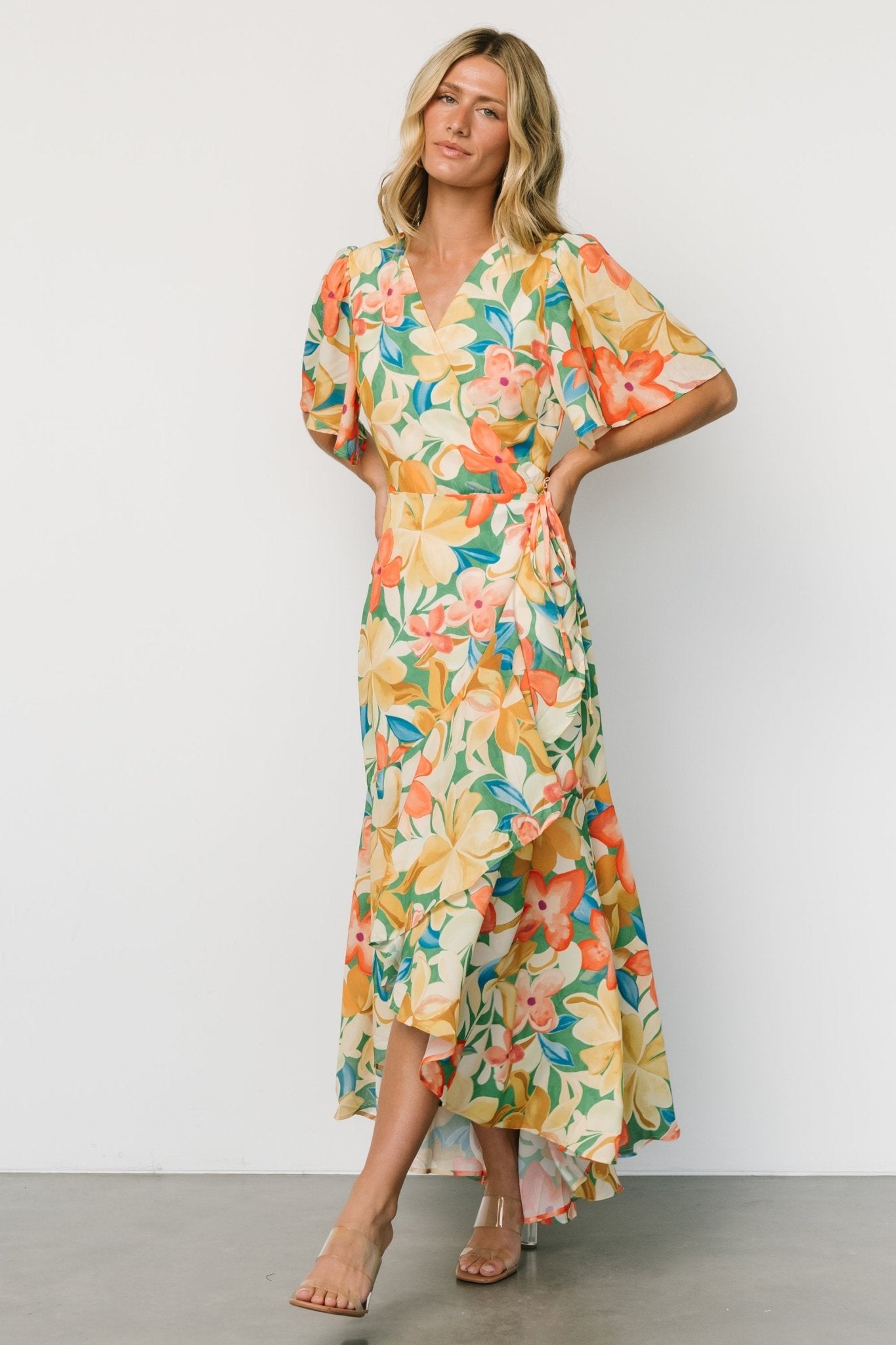 Adrianna Wrap Maxi Dress | Multi Floral - Baltic Born