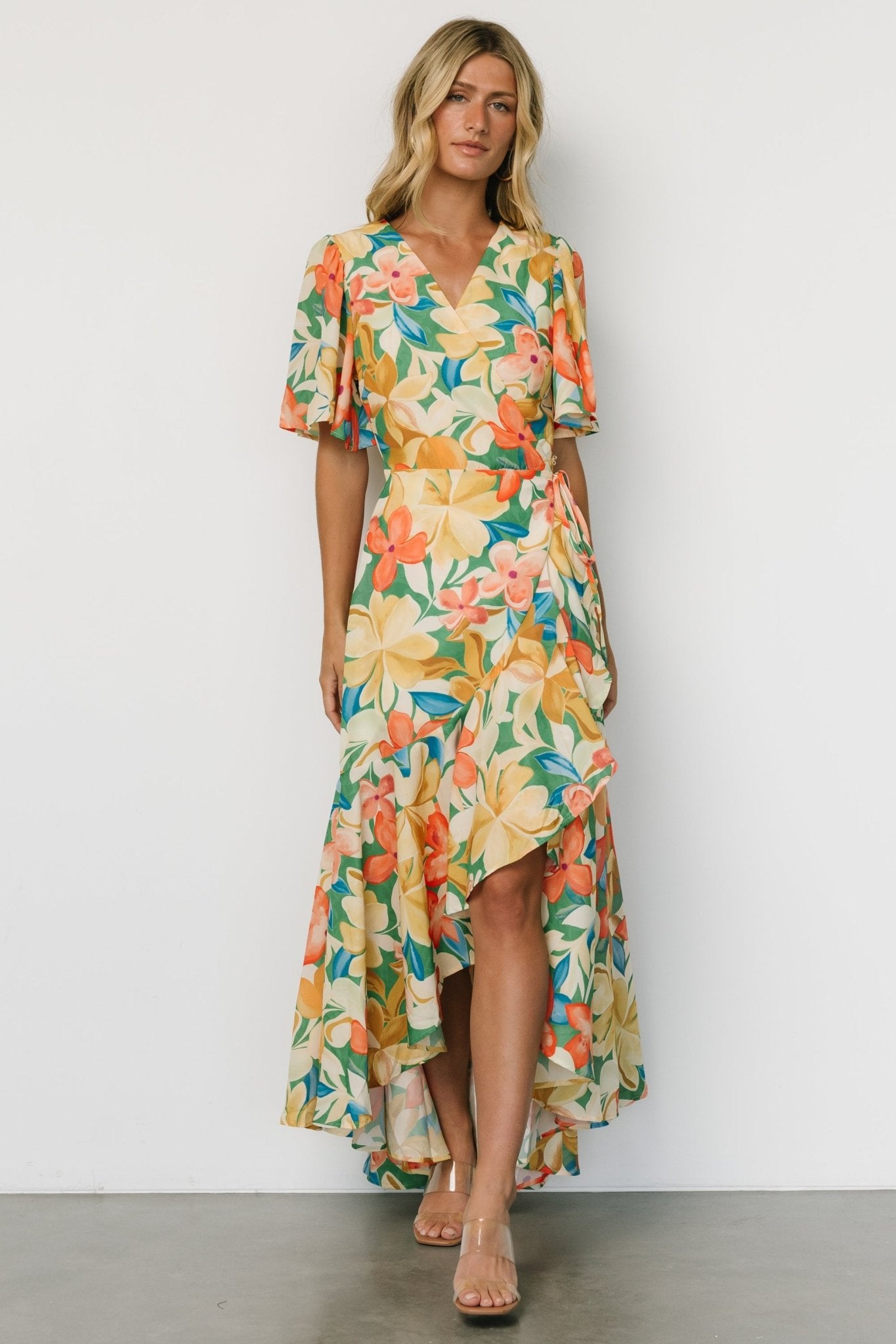 Adrianna Wrap Maxi Dress | Multi Floral - Baltic Born