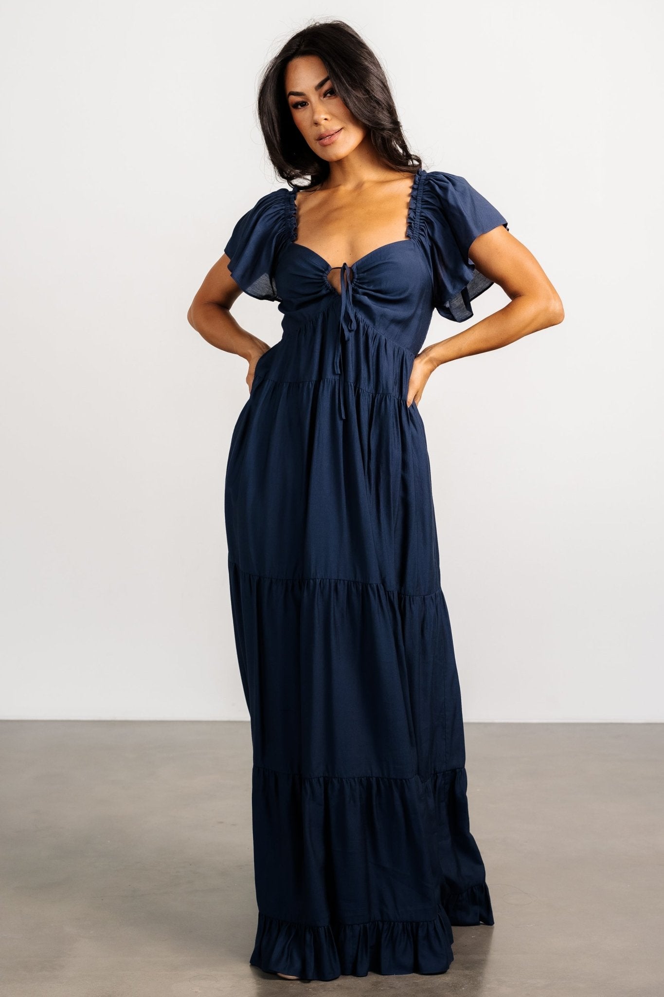 Agatha maxi dress in green silk velvet