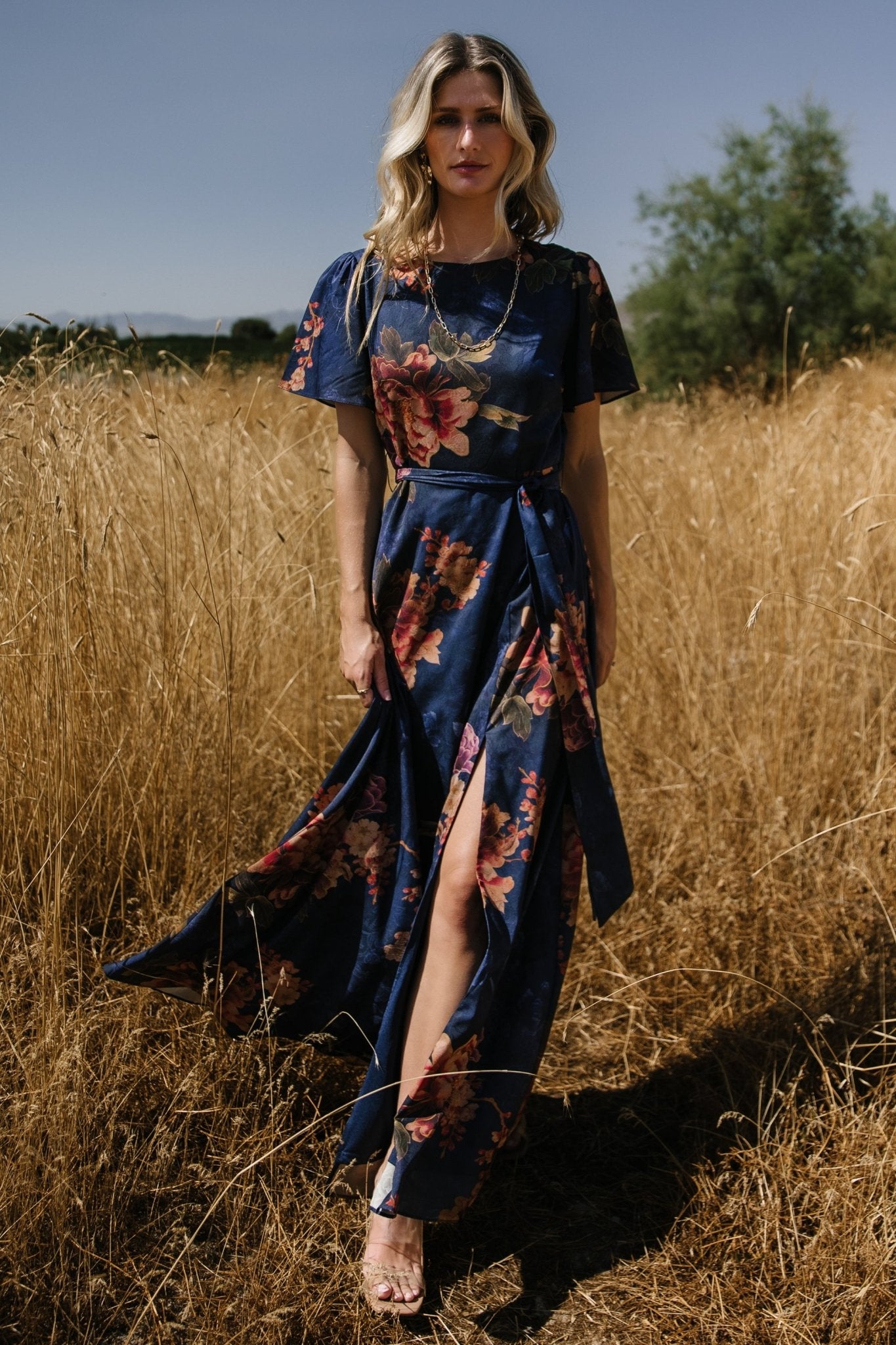 Baltic Born Womens Colina Maxi Dress | Navy Floral