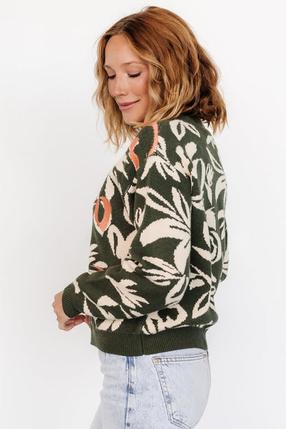 Aiden Sweater | Green Print - Baltic Born