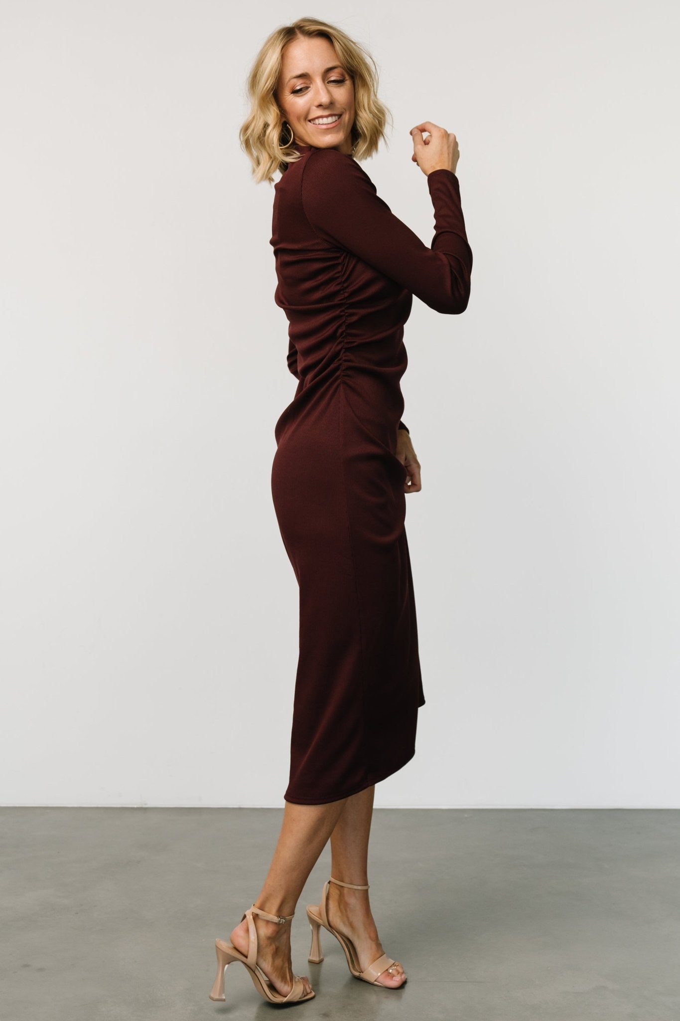 Aiko Mock Neck Dress | Mulberry - Baltic Born