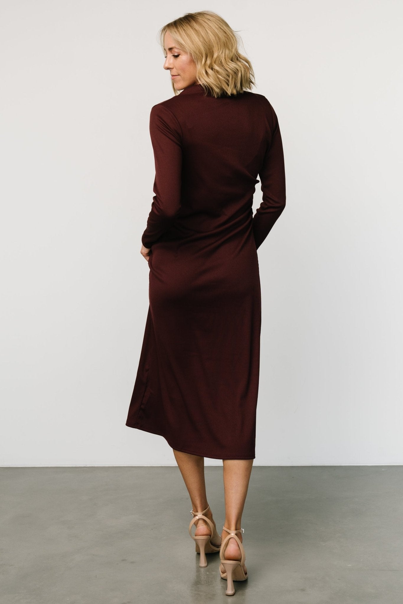 Aiko Mock Neck Dress | Mulberry - Baltic Born