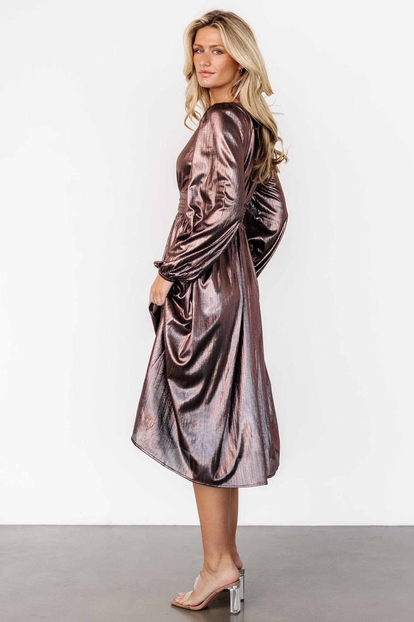 Aisha Shimmer Dress | Bronze - Baltic Born