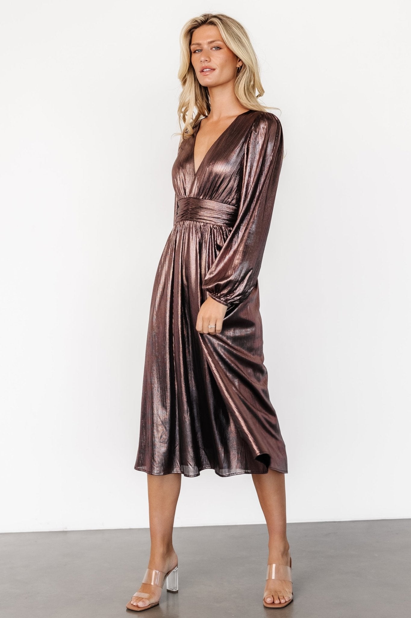 Aisha Shimmer Dress | Bronze - Baltic Born