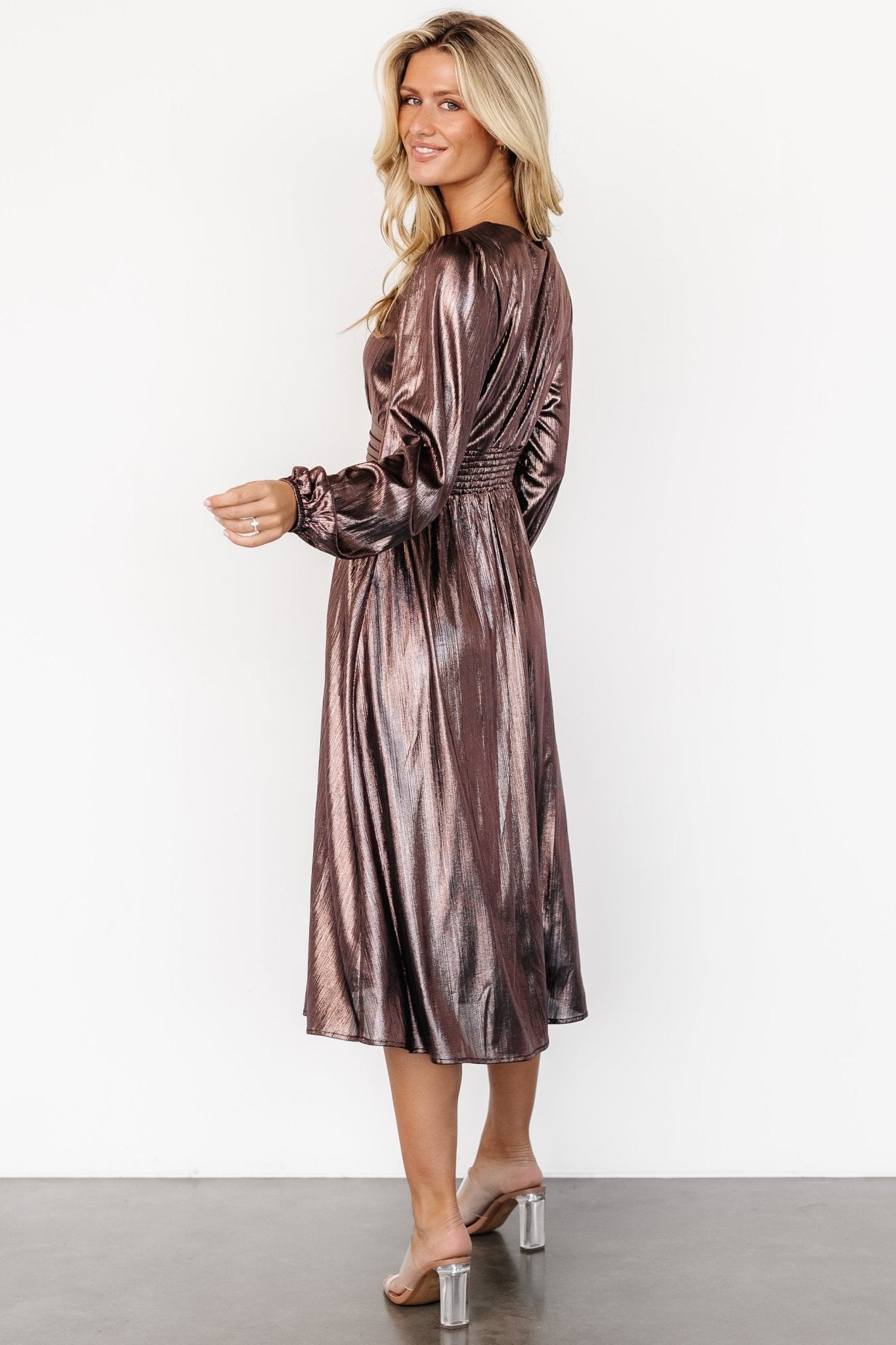 Aisha Shimmer Dress | Bronze - Baltic Born