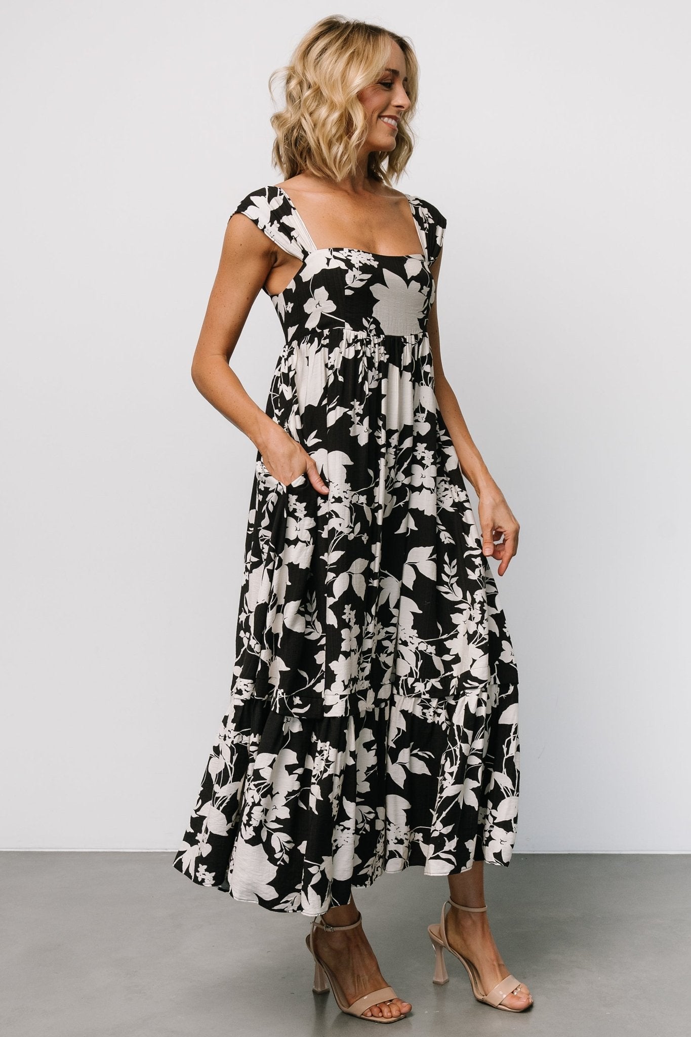 Aita Maxi Dress | Black + Ivory Floral - Baltic Born