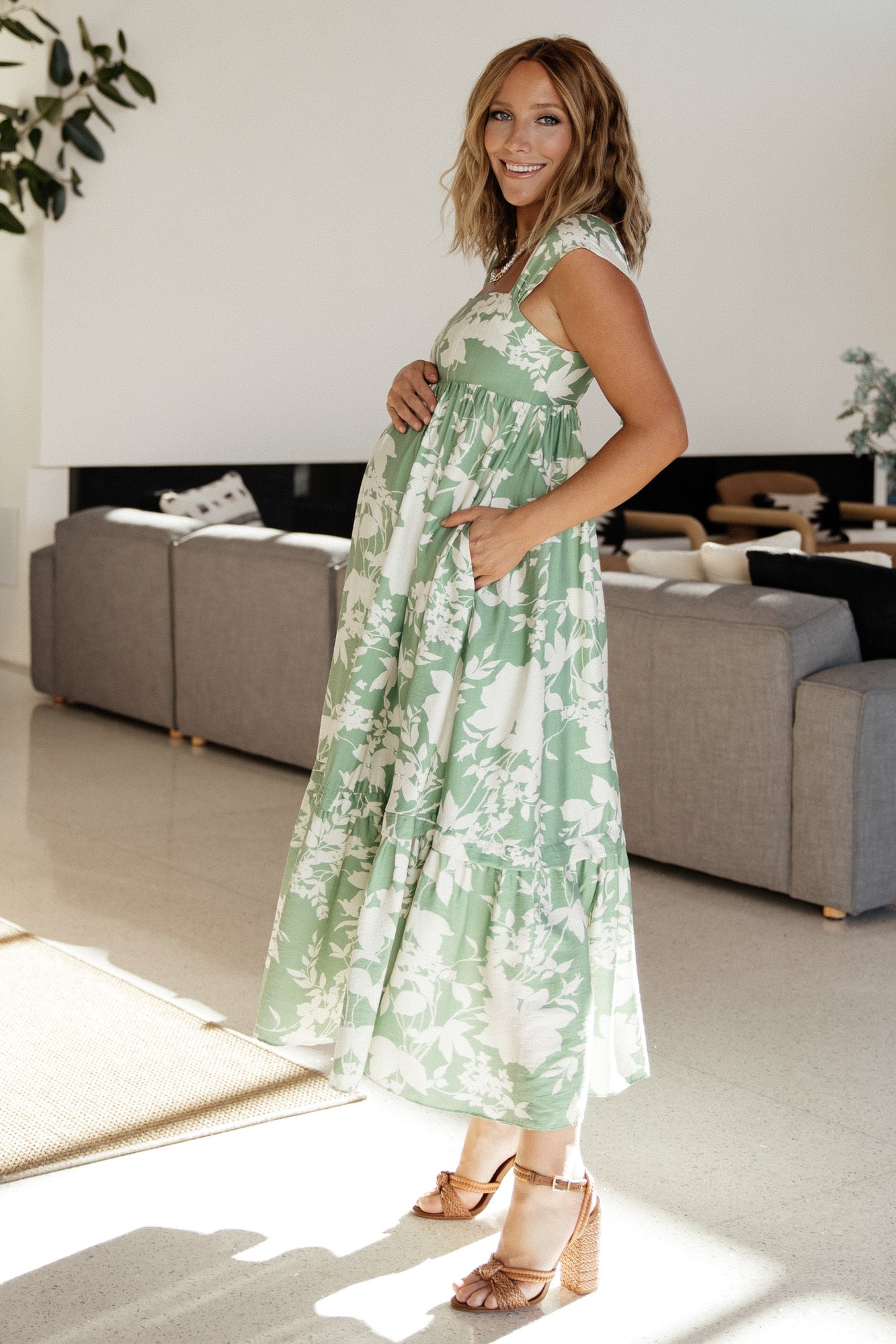 Aita Maxi Dress Green & Ivory Floral | Baltic Born XL Aita Maxi Dress Green & Ivory Floral | Baltic Born XL