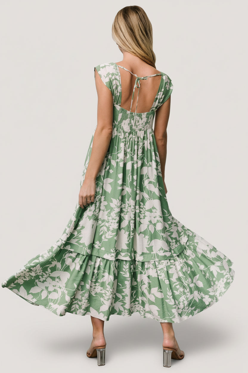 Aita Maxi Dress | Green + Ivory Floral