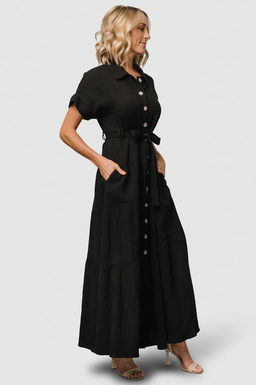 Aizey Button Up Maxi Dress