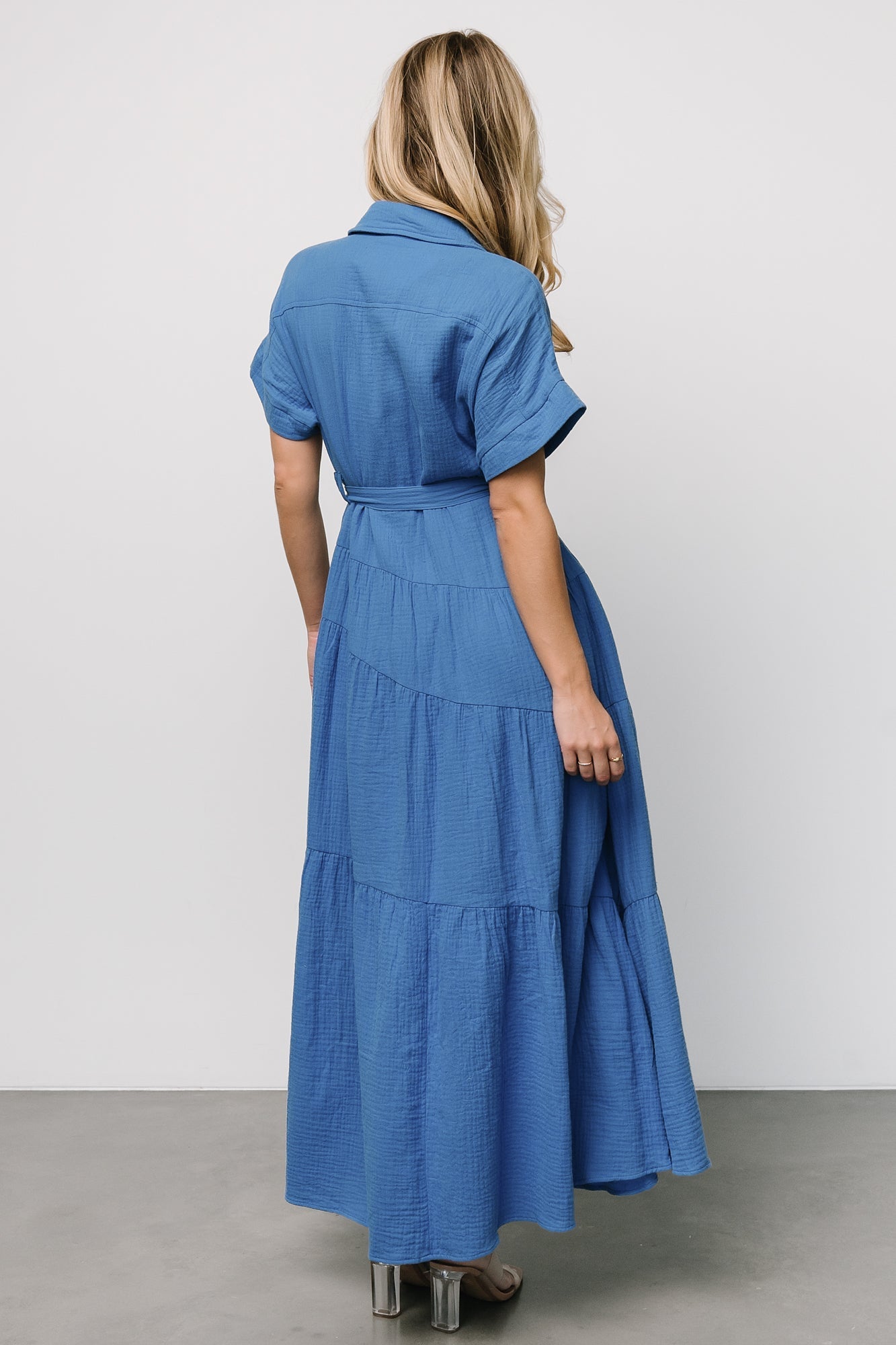 Aizey Button Up Maxi Dress | Blue - Baltic Born