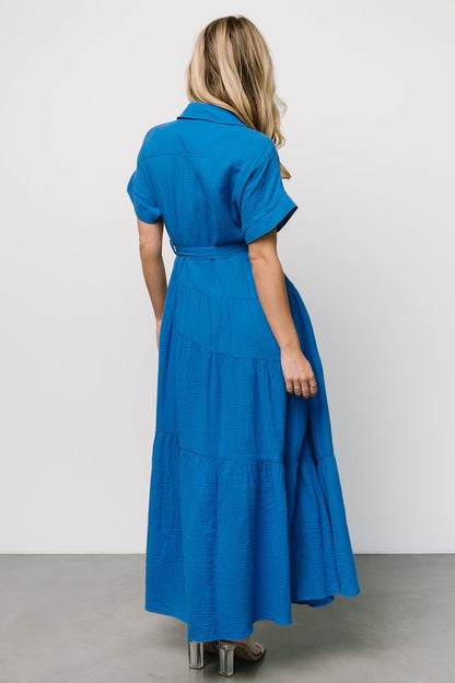 Aizey Button Up Maxi Dress | Blue - Baltic Born