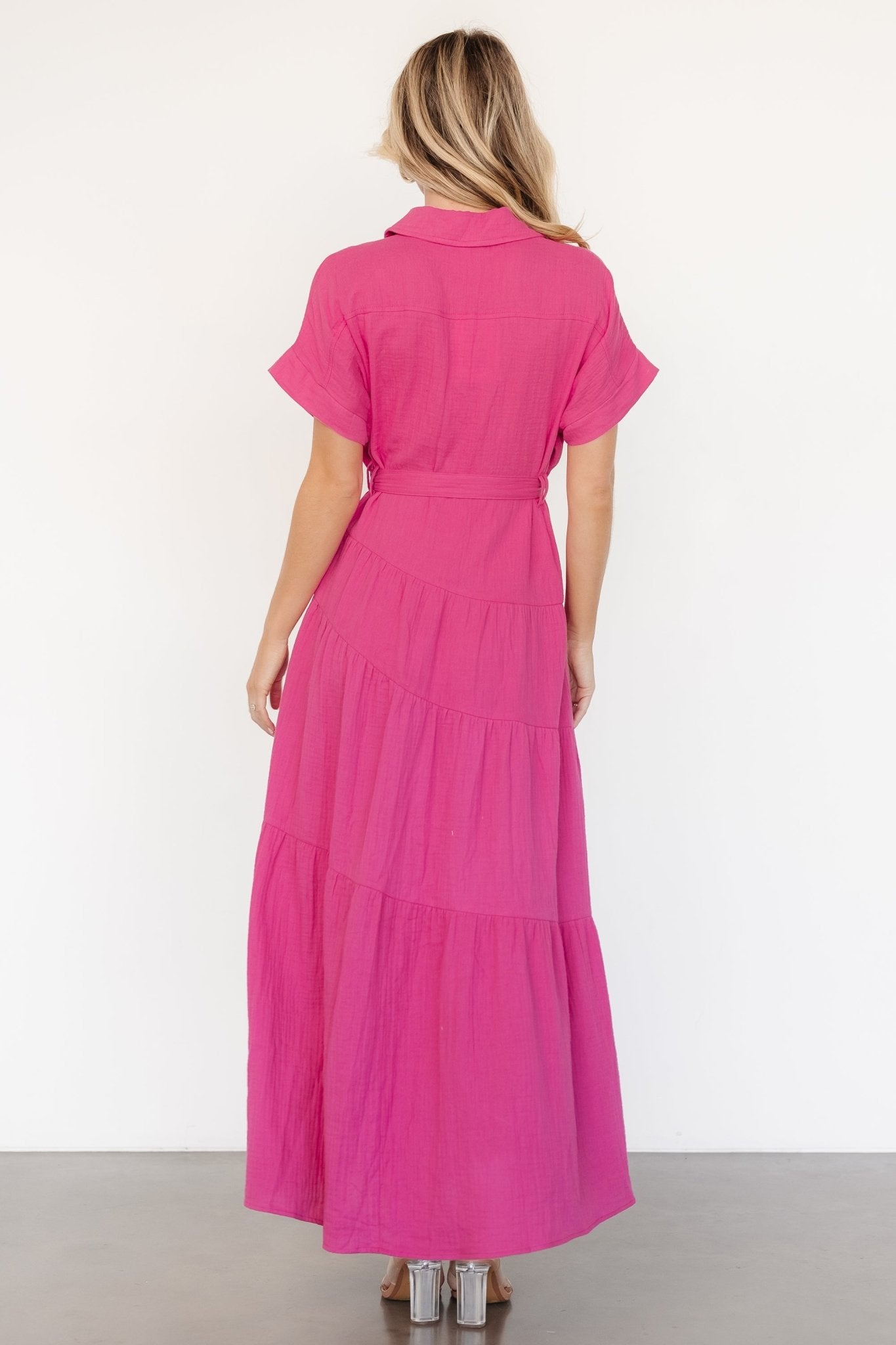 Aizey Button Up Maxi Dress | Pink - Baltic Born