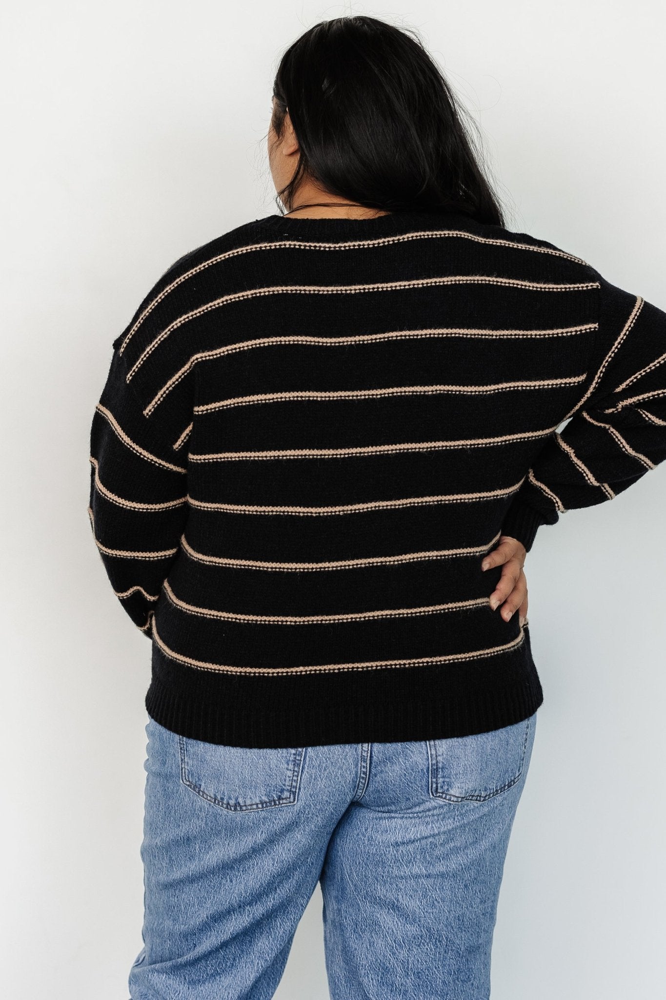 Alanis Stripe Sweater | Black + Camel - Baltic Born