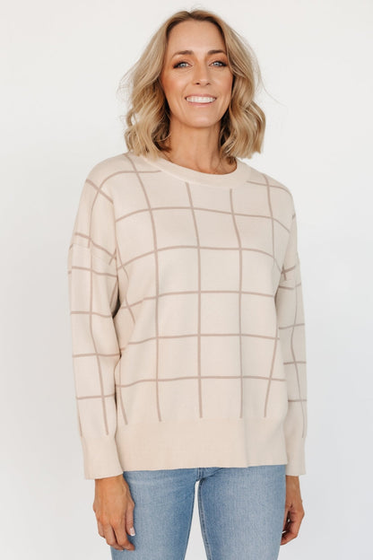 Alden Knit Sweater | Oatmeal + Taupe - Baltic Born