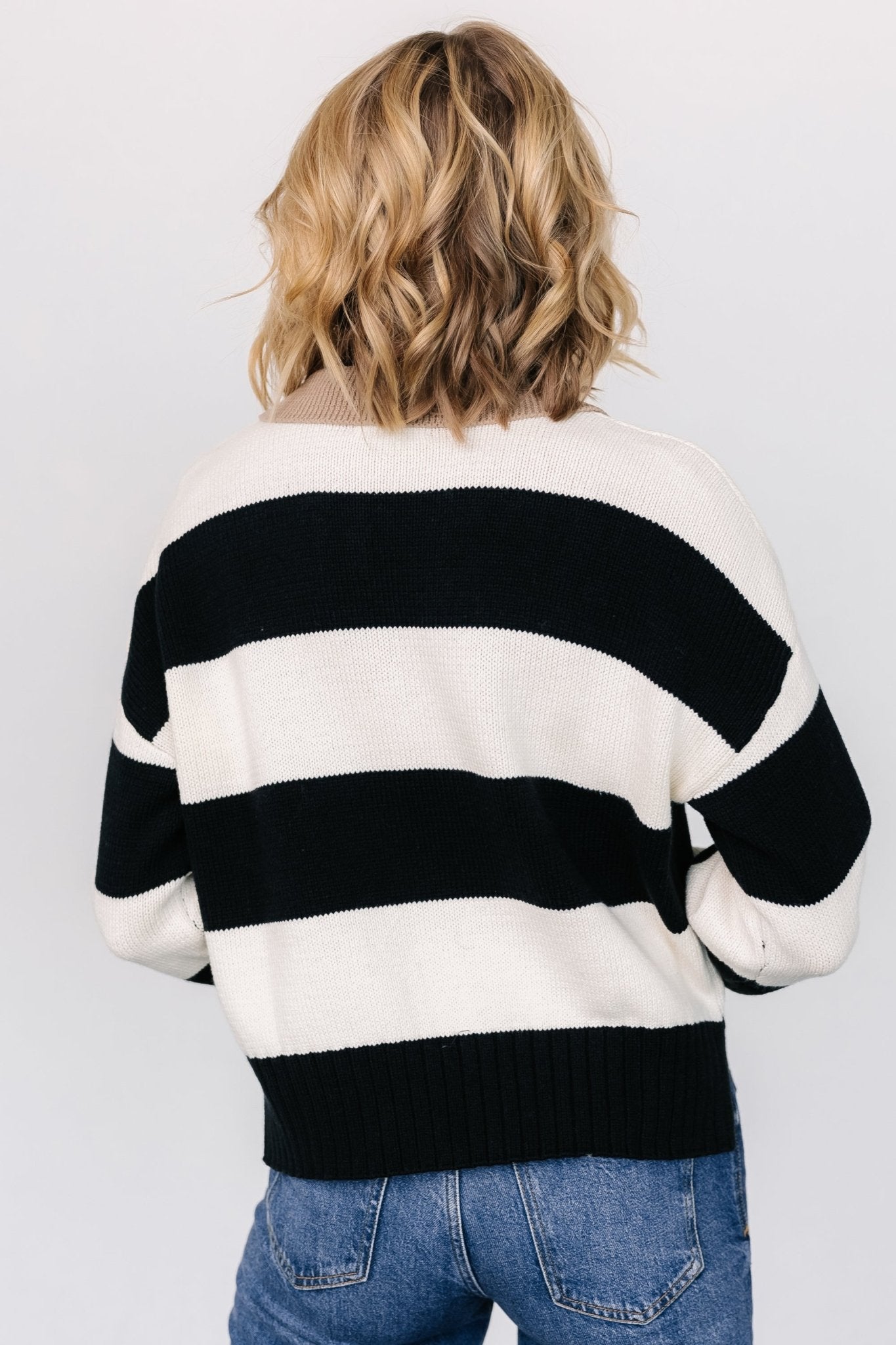 Alec Striped Sweater | Black + Ivory - Baltic Born