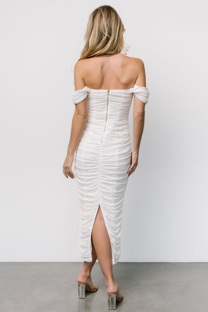 Alessandra Mesh Midi Dress | Off White - Baltic Born