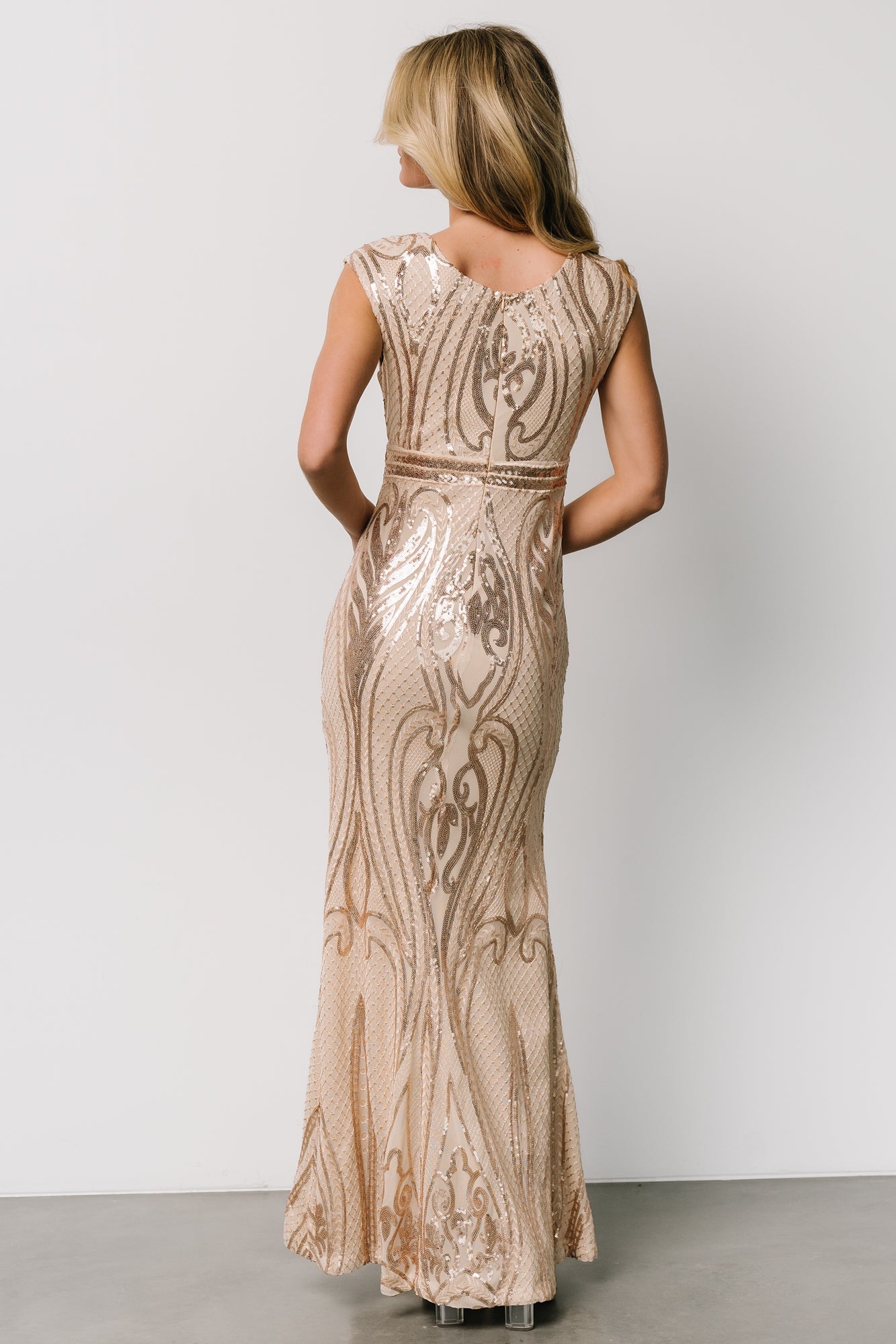 Alessia Sequin Gown | Champagne - Baltic Born