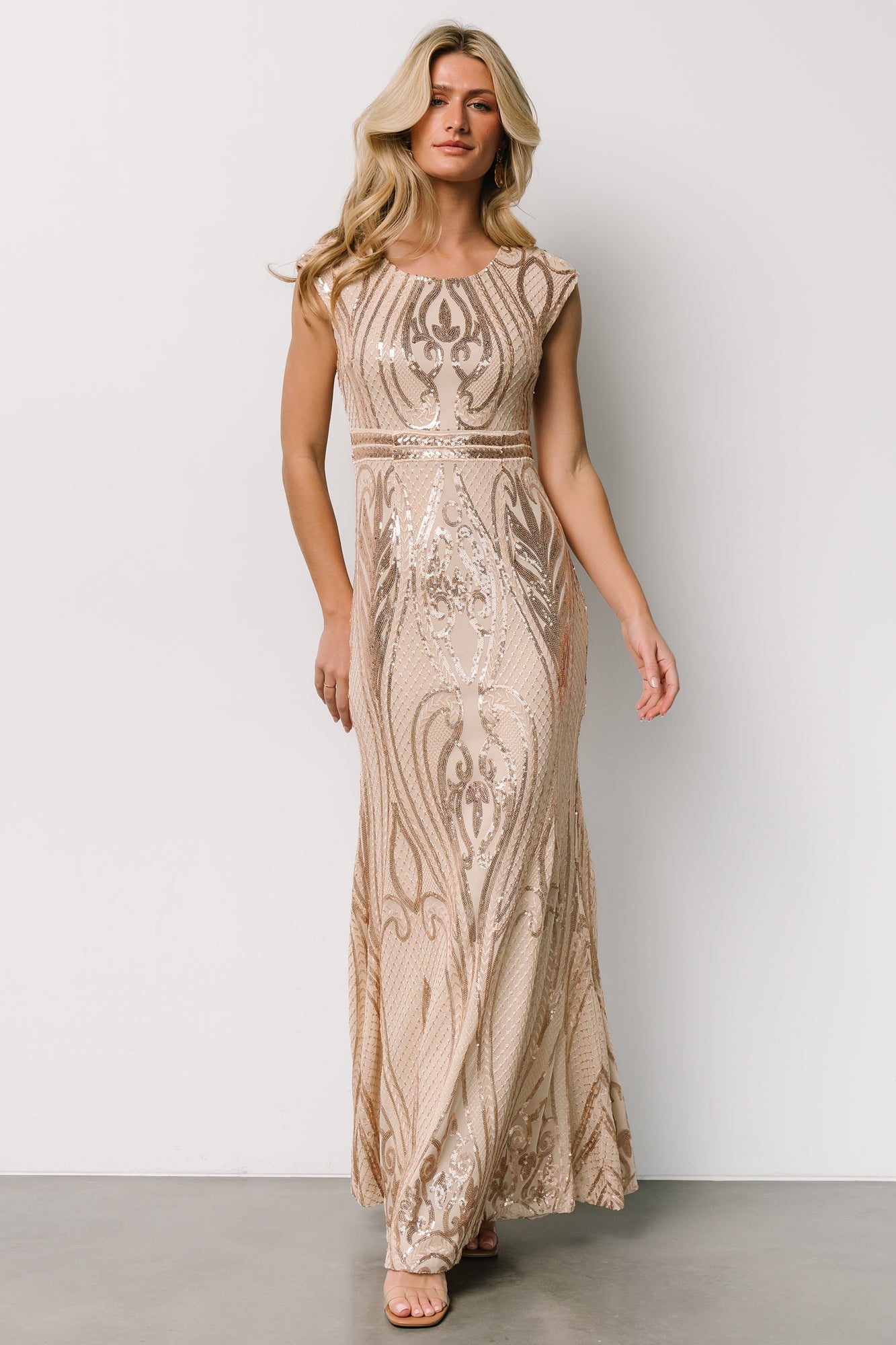 Alessia Sequin Gown | Champagne - Baltic Born