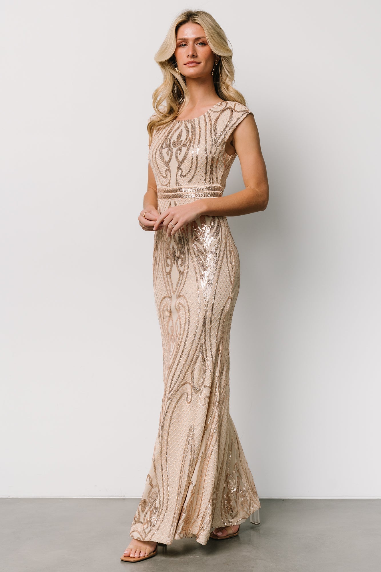 Alessia Sequin Gown | Champagne - Baltic Born