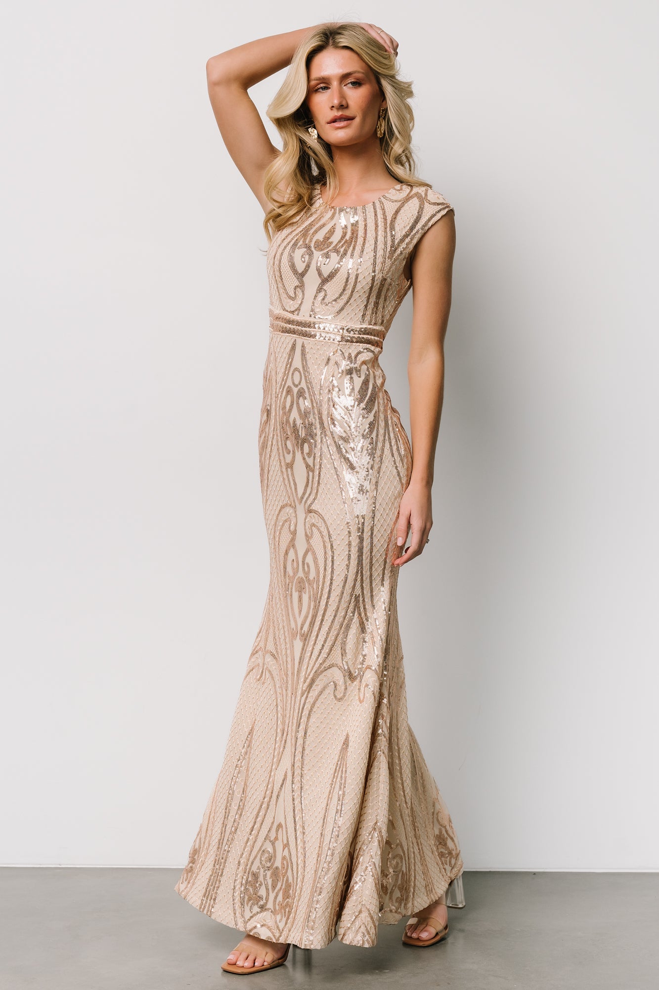 Alessia Sequin Gown | Champagne - Baltic Born