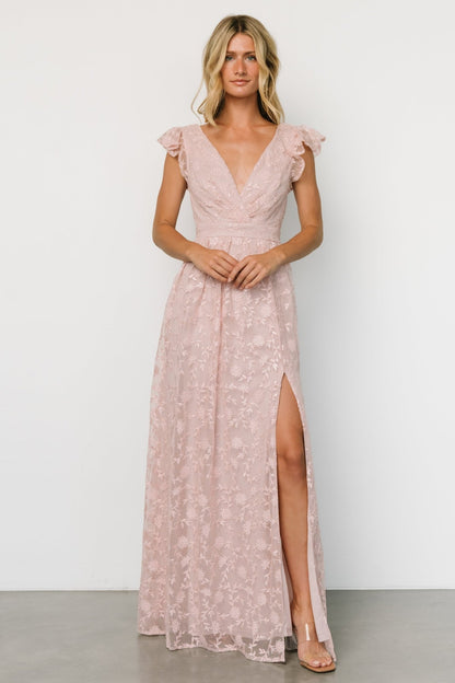 Alexa Embroidered Sequin Maxi Dress | Blush Rose - Baltic Born