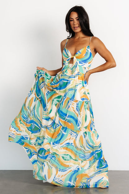 Alexis Maxi Dress | Blue Multi Print - Baltic Born