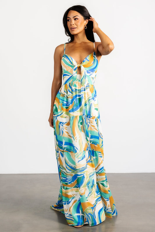 Alexis Maxi Dress | Blue Multi Print - Baltic Born