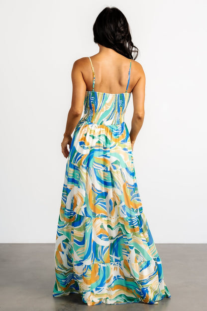 Alexis Maxi Dress | Blue Multi Print - Baltic Born