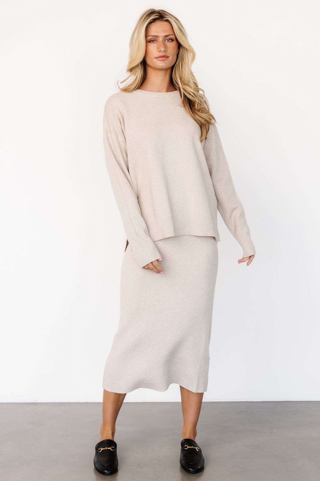 Ali Knit Skirt | Taupe - Baltic Born