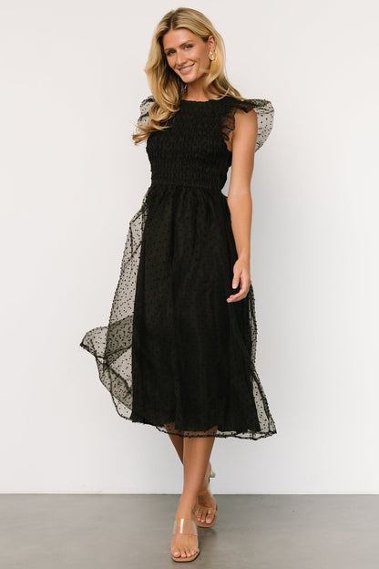 Alice Dot Midi Dress | Black - Baltic Born