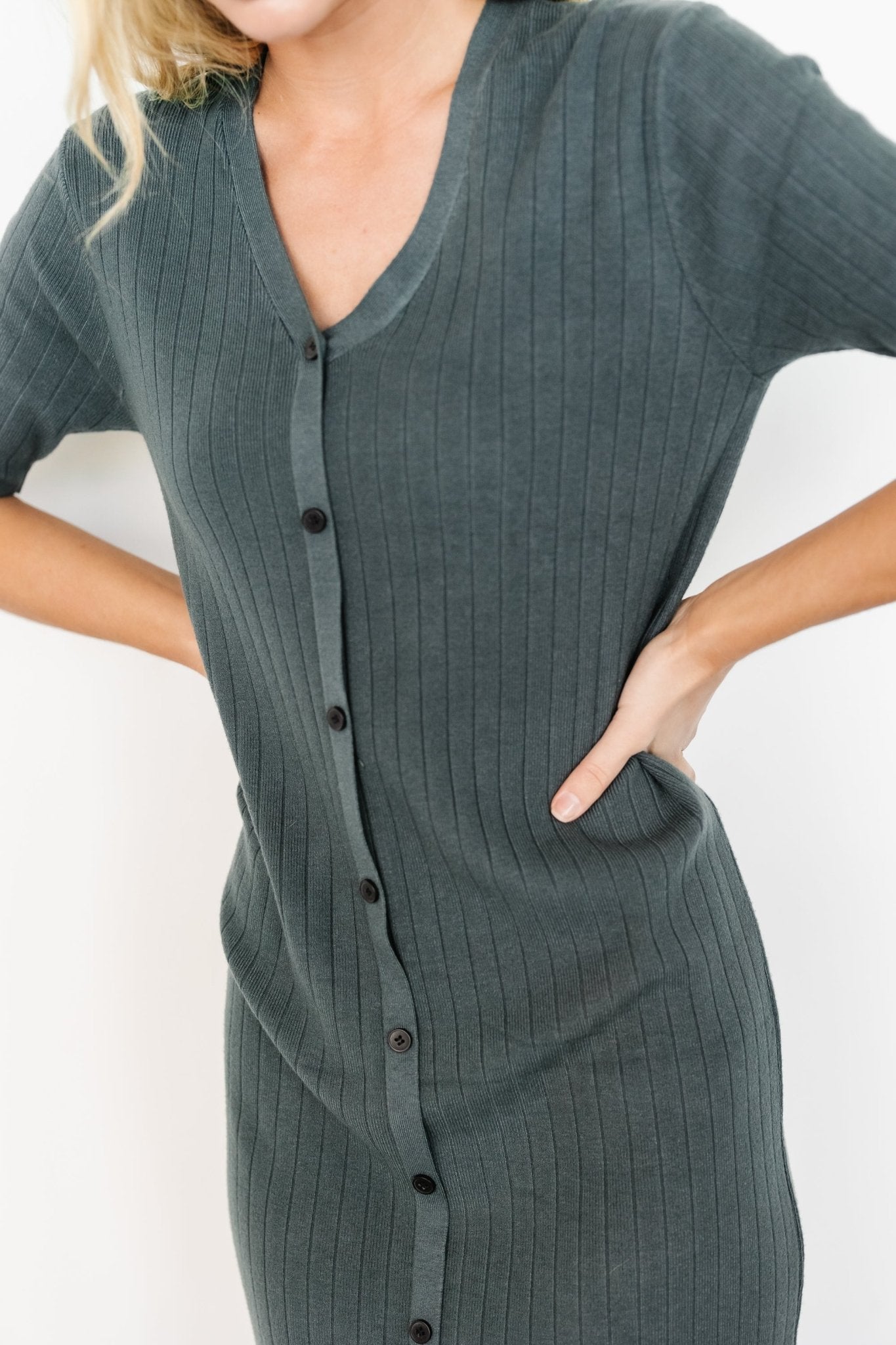 Baltic Born Womens Alicia Ribbed Midi Dress | Dusty Jade | Size: XL Baltic Born Womens Alicia Ribbed Midi Dress | Dusty Jade | Size: XL