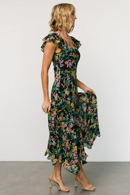 Alisa Maxi Dress | Black Floral - Baltic Born