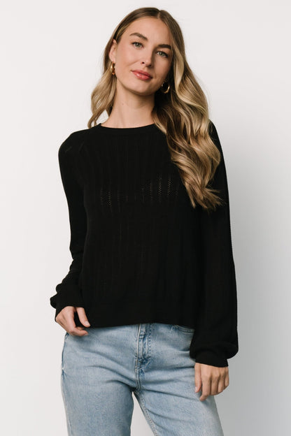 Alix Knit Sweater Top | Black - Baltic Born