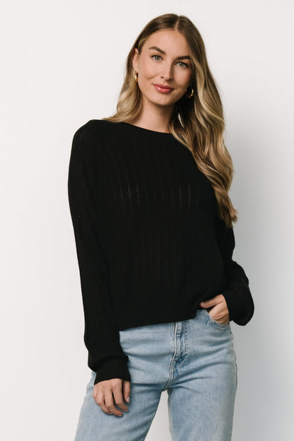 Alix Knit Sweater Top | Black - Baltic Born