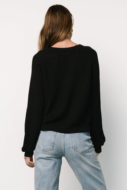 Alix Knit Sweater Top | Black - Baltic Born