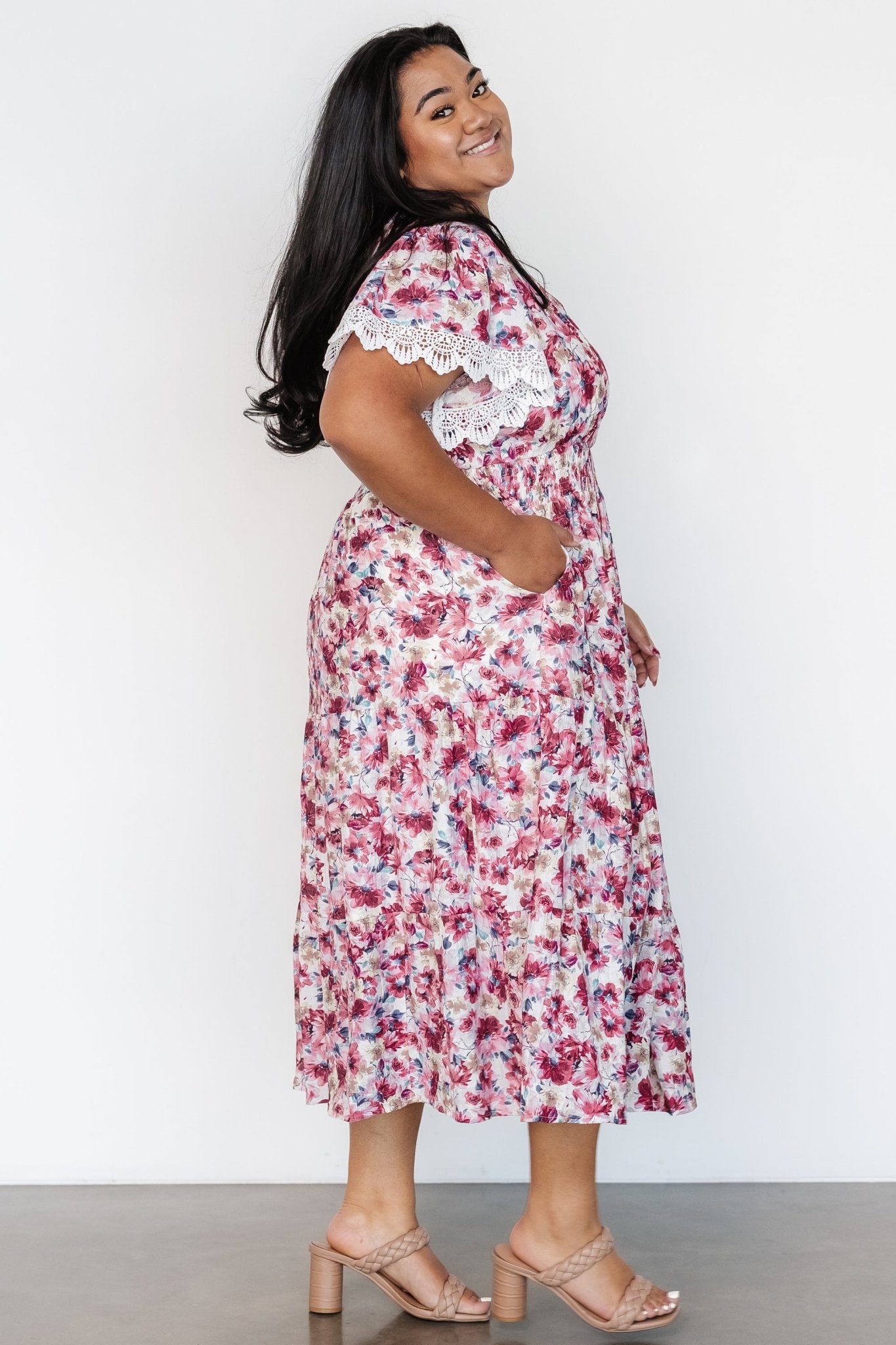 Aliyah Midi Dress | Berry Floral - Baltic Born