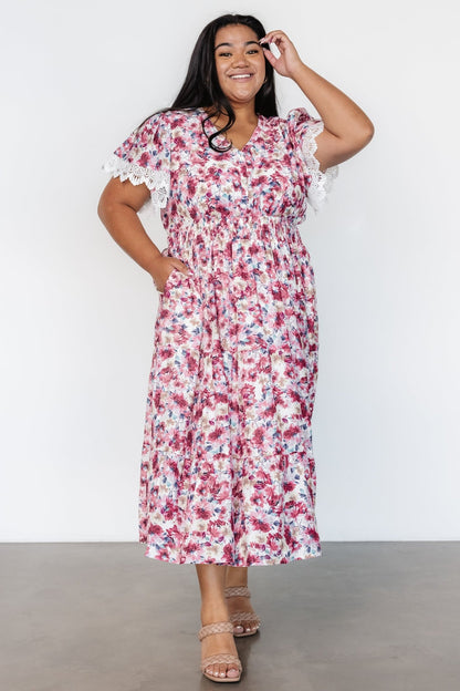 Aliyah Midi Dress | Berry Floral - Baltic Born