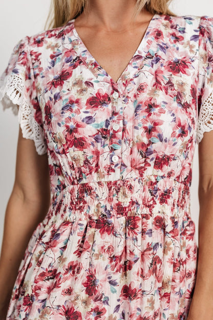 Aliyah Midi Dress | Berry Floral - Baltic Born