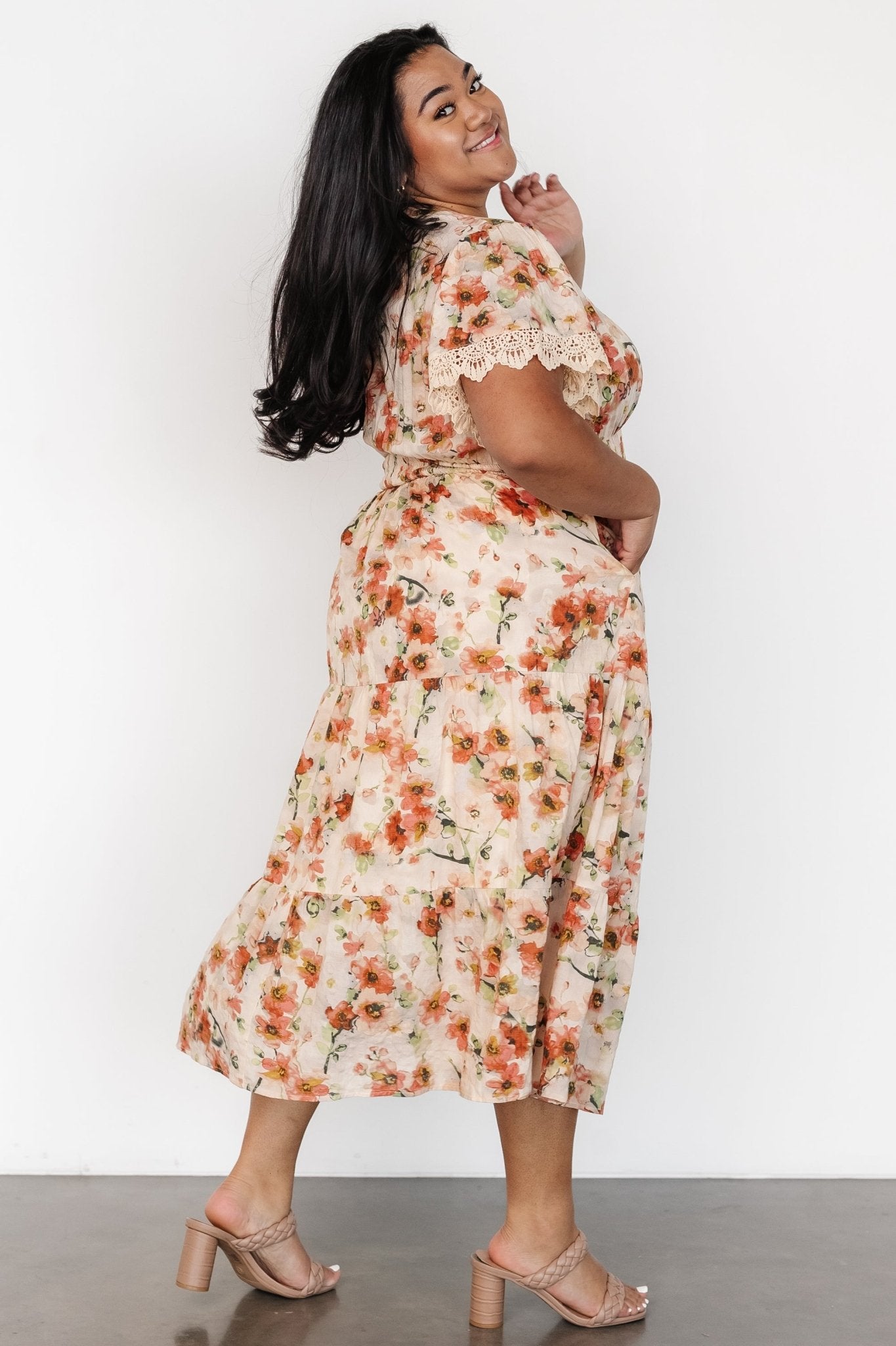 Aliyah Midi Dress | Coral Floral - Baltic Born