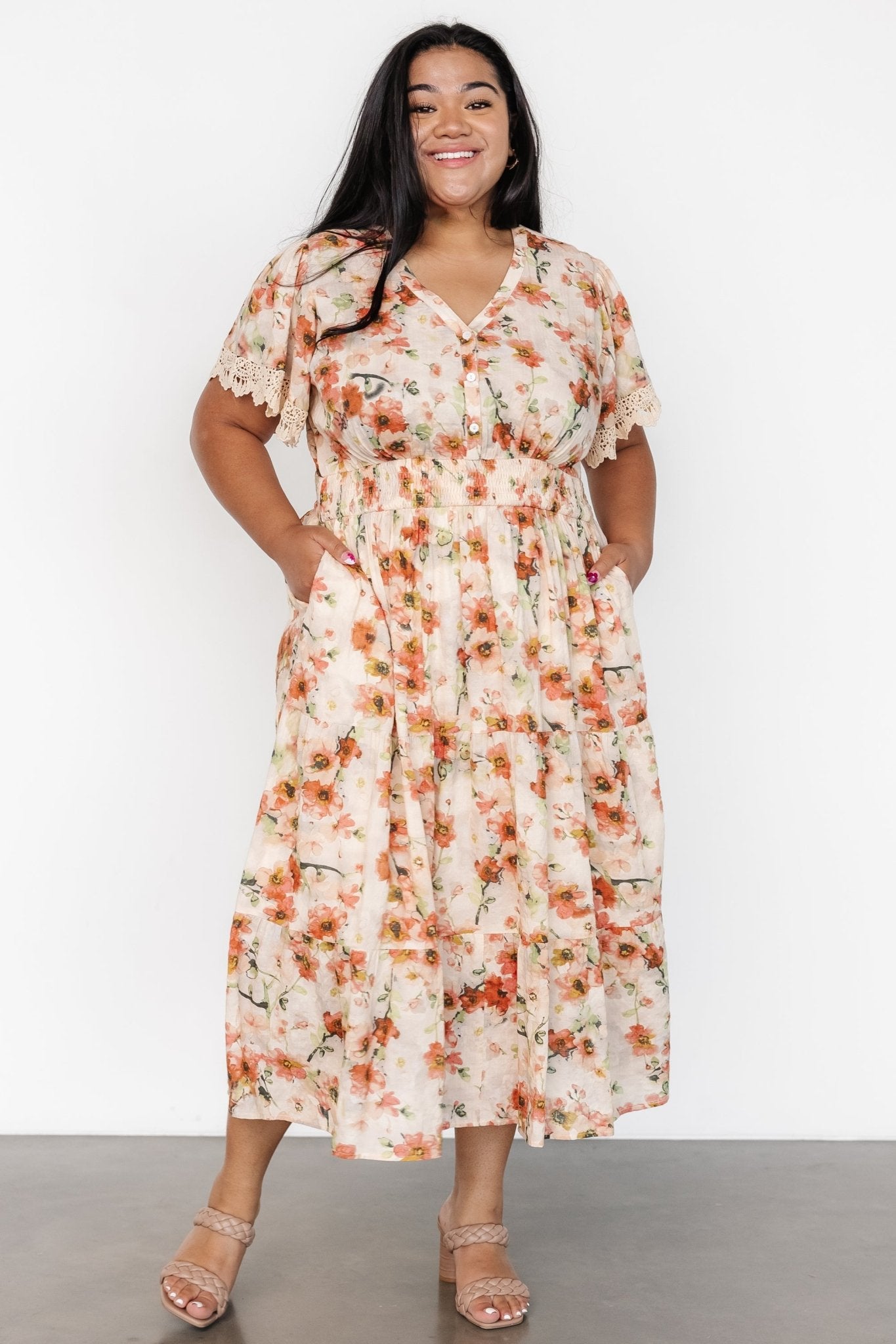 Aliyah Midi Dress | Coral Floral - Baltic Born