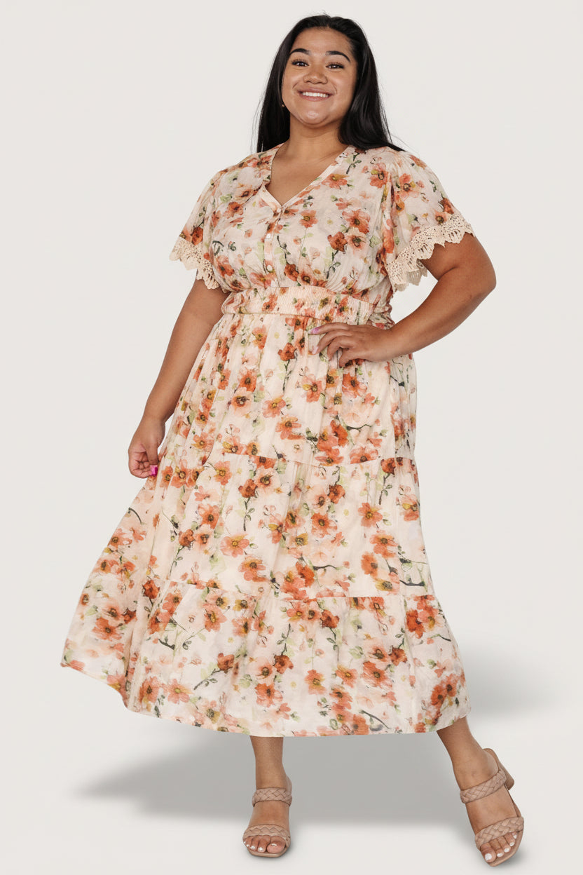 Aliyah Midi Dress | Cream Multi Floral | Baltic Born